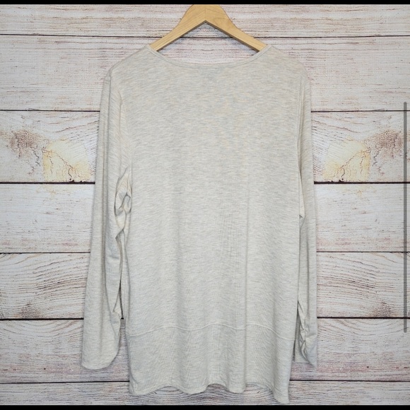 Apt. 9 Oatmeal Heather V-Neck Tunic XL - Picture 2 of 6
